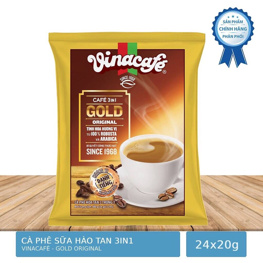 CÀ PHÊ SỮA HÒA TAN VINACAFE ORIGINAL GOLD TÚI 24- 40 GÓI x 20GR - 02162