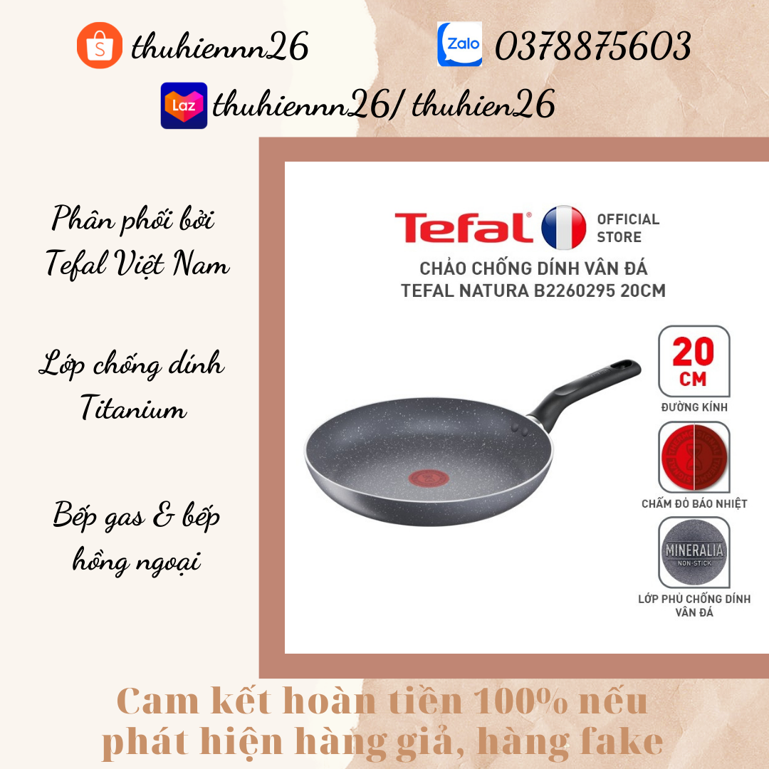 Chảo chống dính vân đá tefal natura b2260295