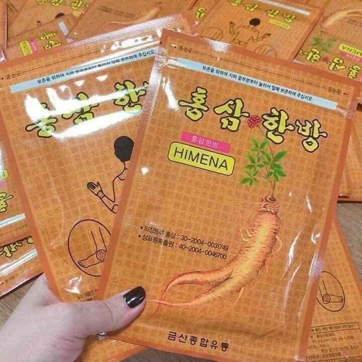 Cao dán hồng sâm himena hàn quốc gói 20 miếng