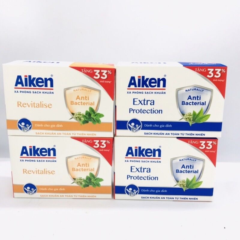 (HCM)- Combo 10 xà bông cục aiken diệt khuẩn 120g