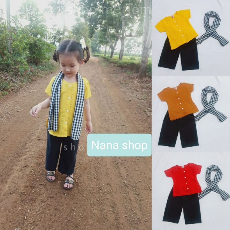 Bộ Bà Ba dễ thương cho bé trai bé gái size 8ky - 22ky