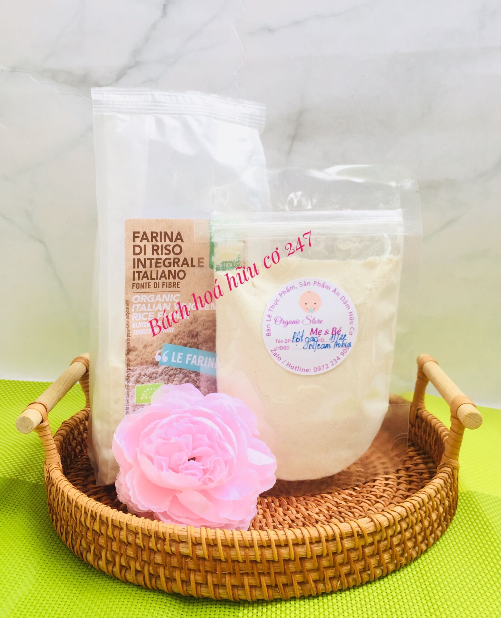 Bột gạo nguyên cám hữu cơ probios từ túi 375g - ý