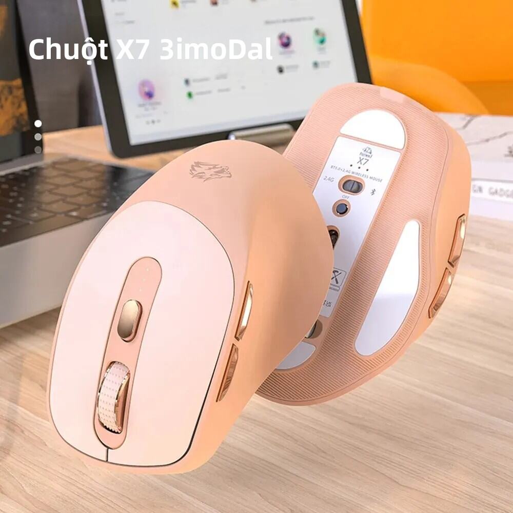 Chuột Không Dây X7 2.4G Bluetooth Có Thể Sạc Lại Với Đèn Báo Pin 5 Cài Đặt DPI Có Thể Điều Chỉnh Cho Windows Android Mac. 