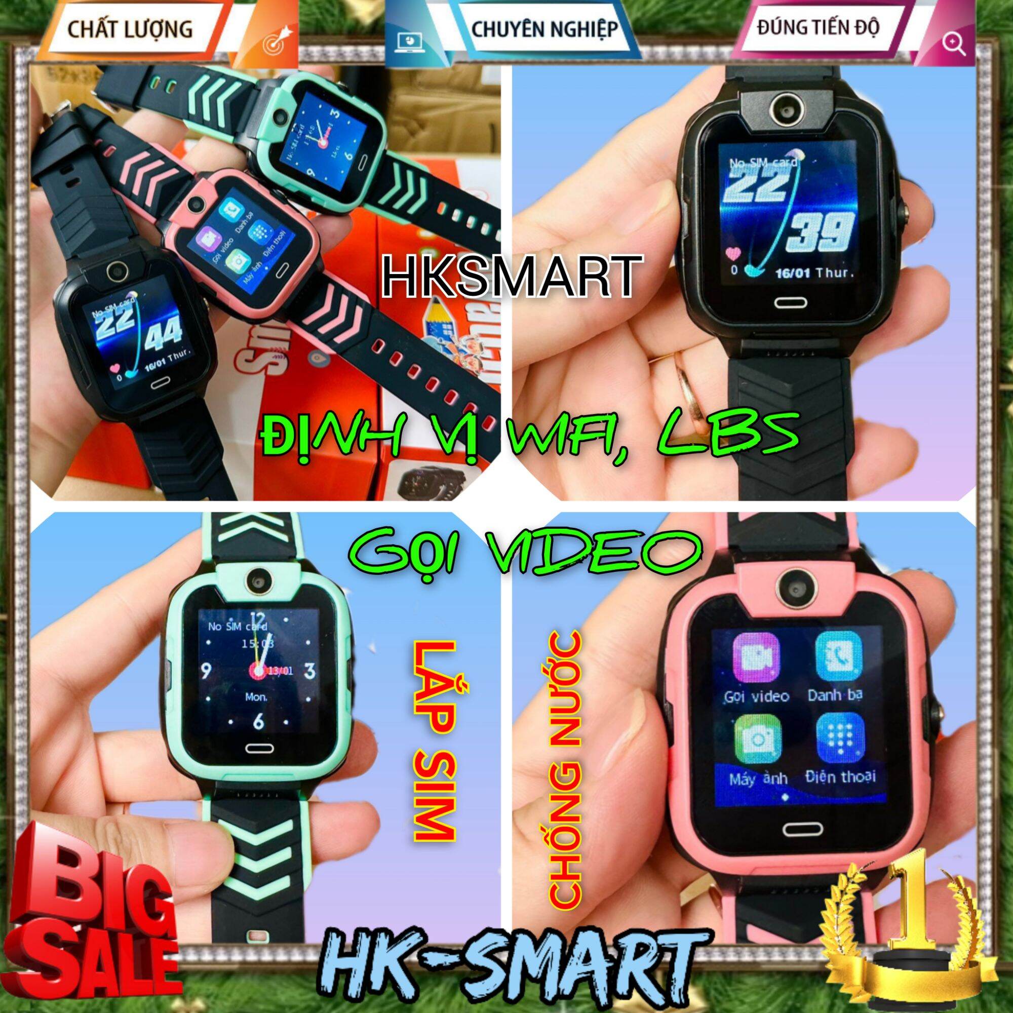 Đồng hồ thông minh trẻ em HKSMART H01, Gọi Video 4G, định vị wifi, LBS