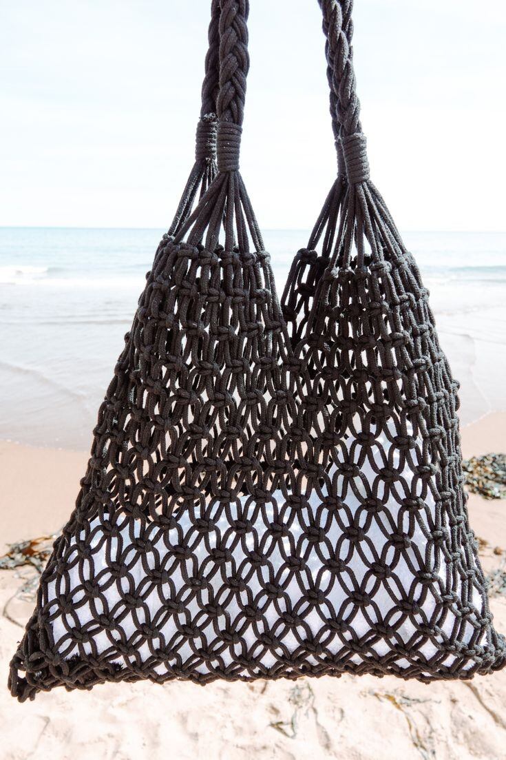 Túi lưới đi biển đan macrame