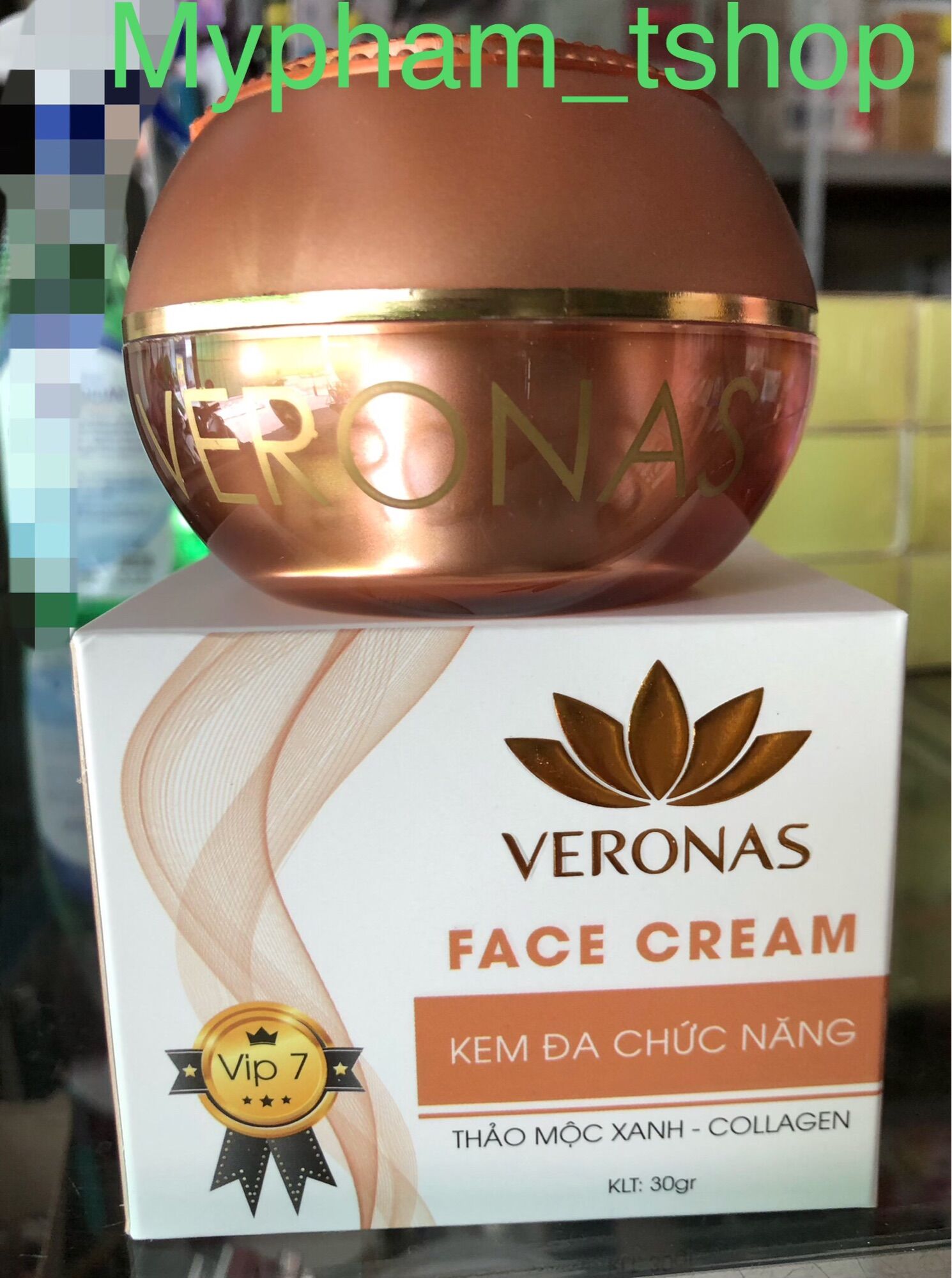 Kem Veronas Dưỡng Trắng Da Đa Chức Năng Thảo Mộc Xanh Collagen