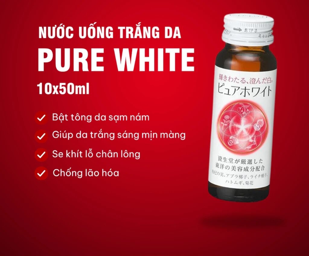 Collagen dạng nước trắng da Collagen Pure White của Shi.sei.do Nhật mỗi chai 50ml