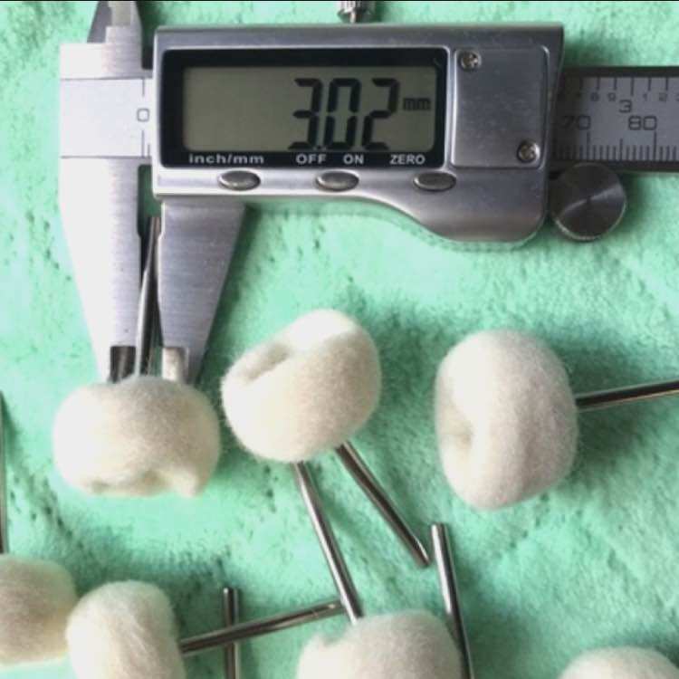 Chổi len gòn cuộn mềm đánh bóng 25mm cán 3mm