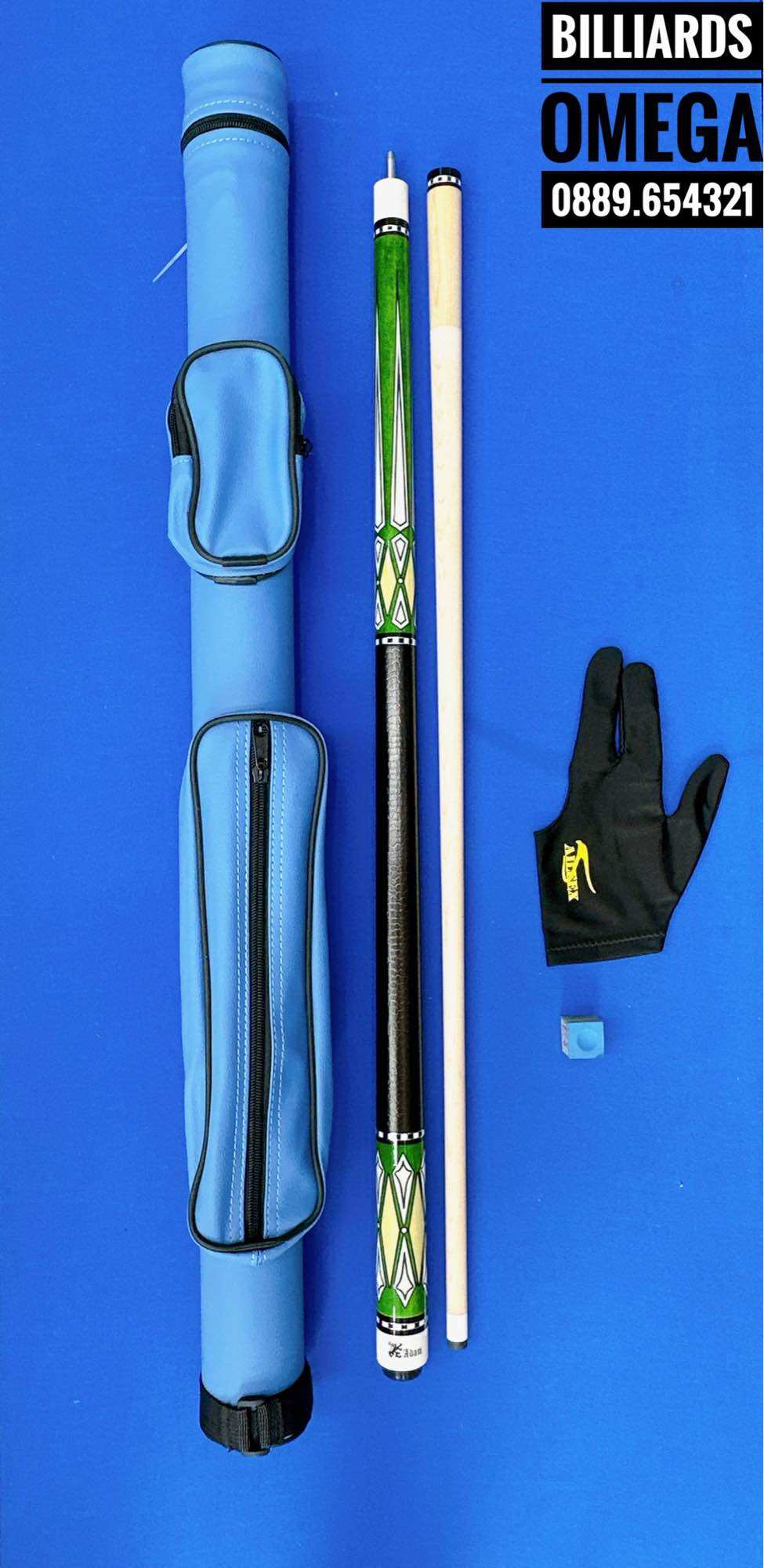 Combo Cơ/Gậy Bida Lỗ/Pool Adam (Tặng Kèm Bao Cơ, Găng Tay, Lơ)