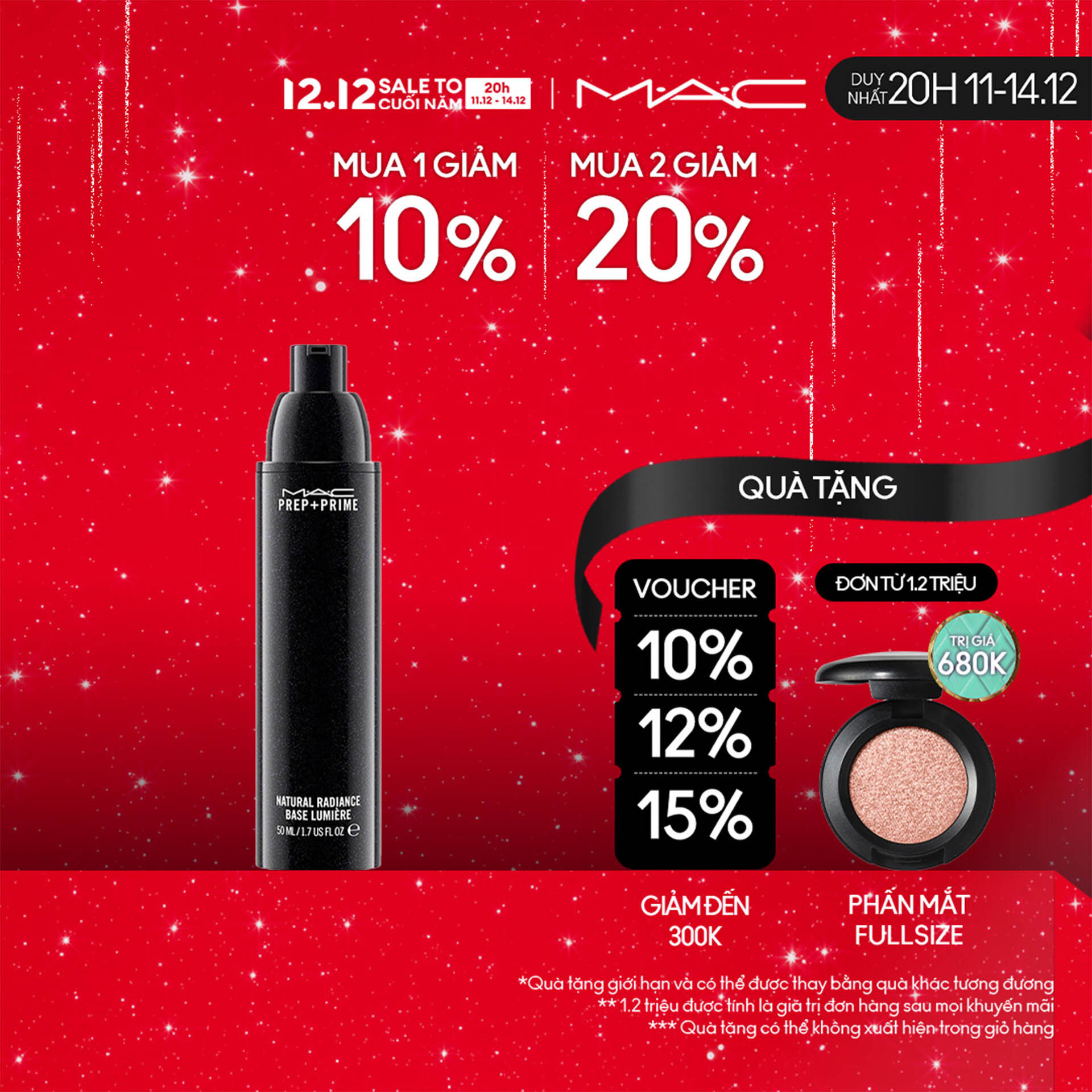  Kem lót nuôi dưỡng cấp ẩm và kiểm soát dầu hiệu quả MAC Prep + Prime Natural Radiance 50ml - RADIANT YELLOW 