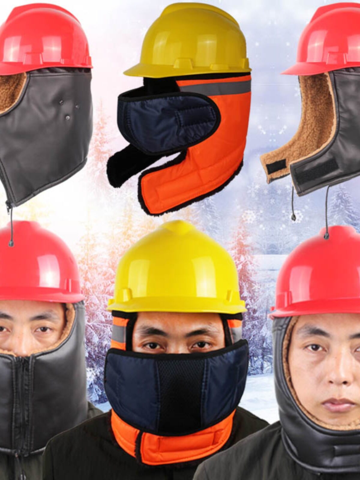 Dày Dặn Cotton, Vải Bông Mũ Bảo Hiểm An Toàn Mùa Đông Ấm Áp Mũ Bảo Hiểm Xây Dựng Lót Mũ Bảo Hiểm Chống Gió Bảo Vệ Lạnh Mặt Tai Thoáng Khí Da