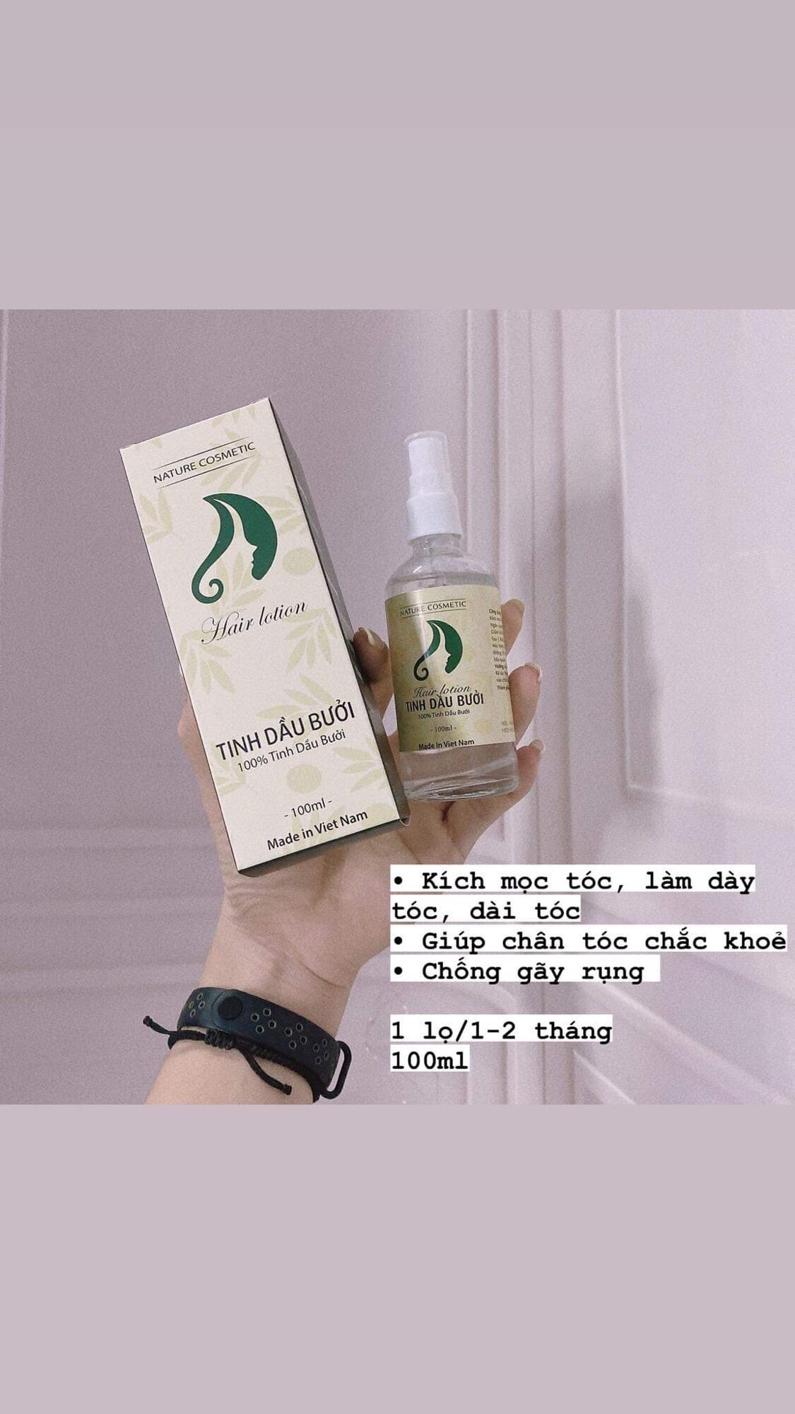 Tinh dầu bưởi - xịt tóc - xịt bưởi nature chính hãng, kích mọc tóc, giảm rụng tóc, dưỡng dài, xịt mọc tóc