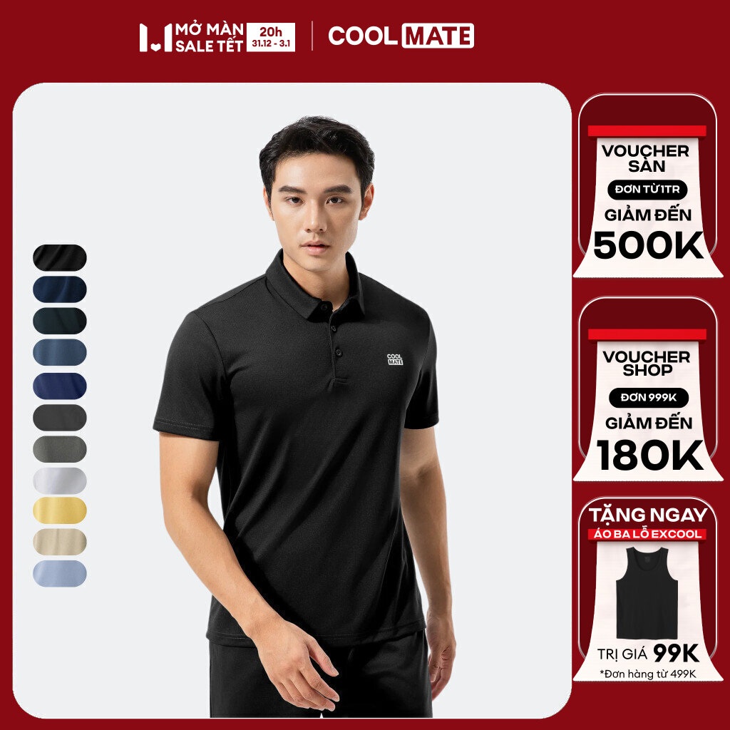   DUY NHẤT 20h 31.12-3.1 TẶNG QUÀ ĐƠN TỪ 299K Áo Polo thể thao nam ProMax-S1 áo tập Gym chạy bộ  Pickleball Tennis thoáng khí thấm hút tốt Logo Coolmate 