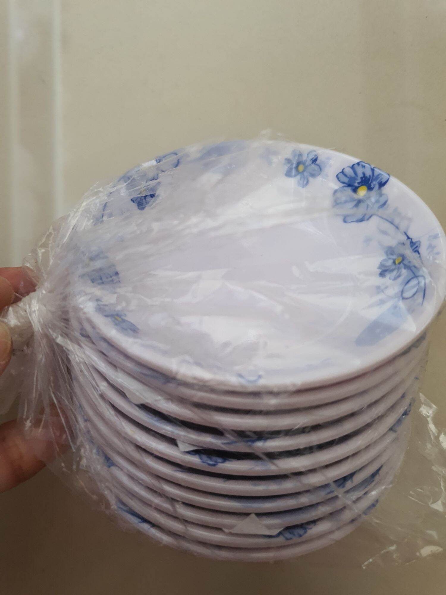 Set 10 Dĩa, Chén nhựa Melamine đựng nước chấm, muối tiêu (hoạ tiết ngẫu nhiên)