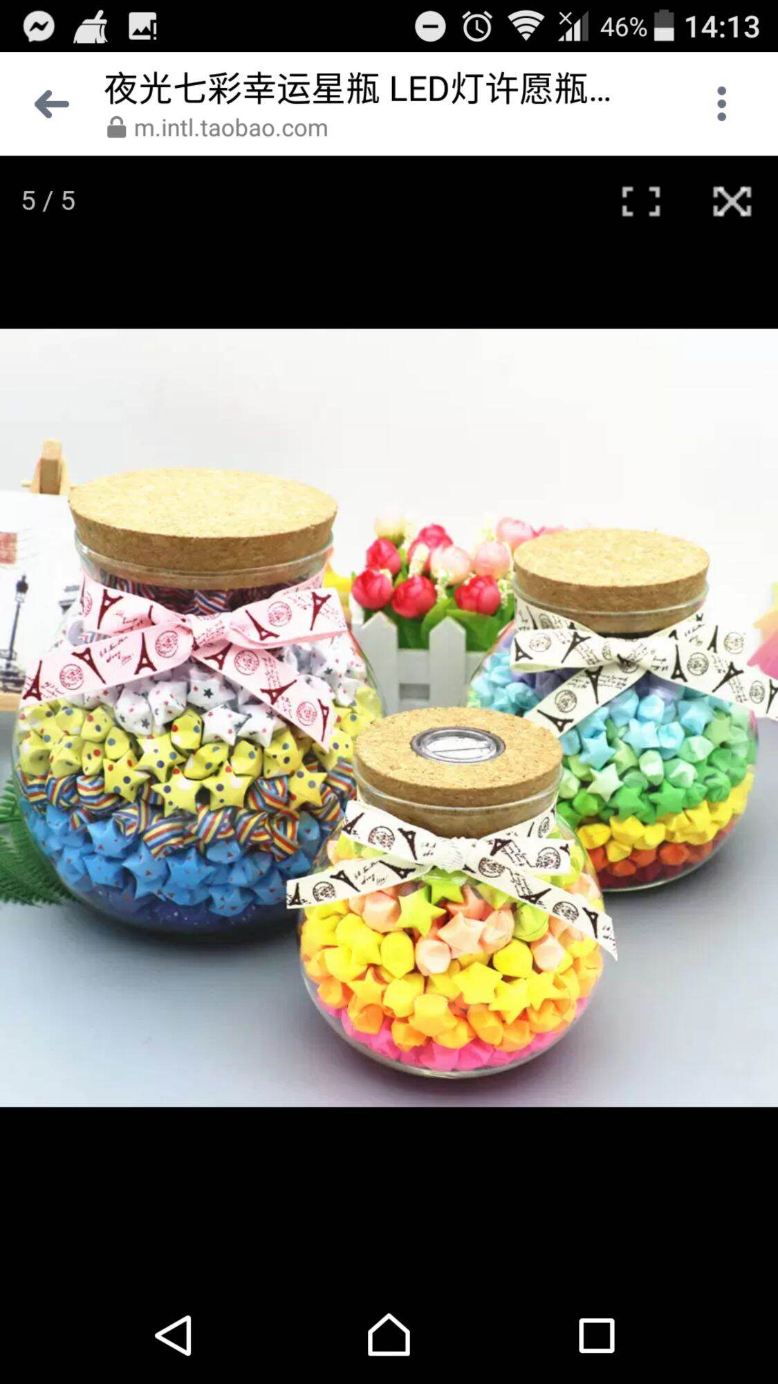 Lọ thuỷ tinh đựng sao, hạc giấy