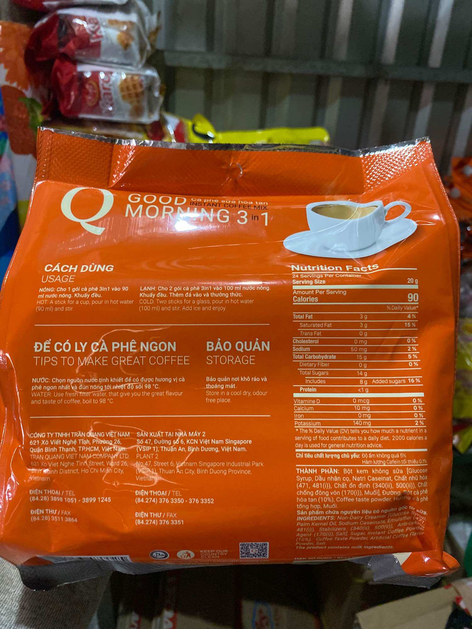 Cafe Goodmorning ( 1bịch 24 gói 480g)