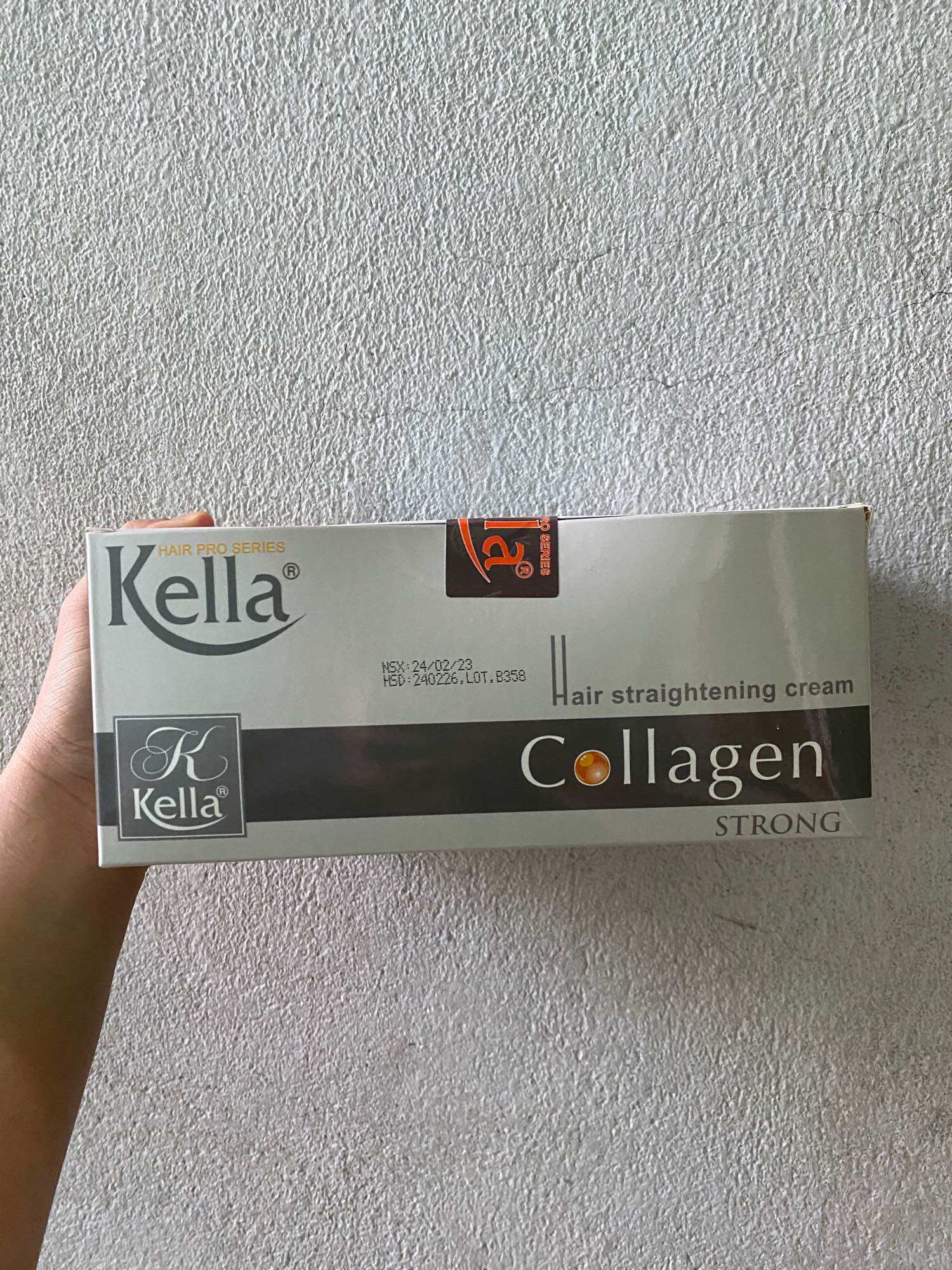 Bộ kem duỗi tóc kella 500ml - trắng dành cho tóc khoẻ