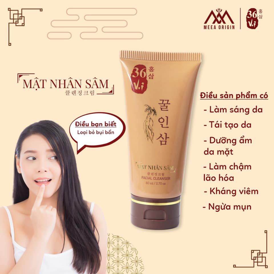 Sữa rửa mặt mật nhân sâm 36 vị- cao mụn sâm đỏ 36 vị 80gram
