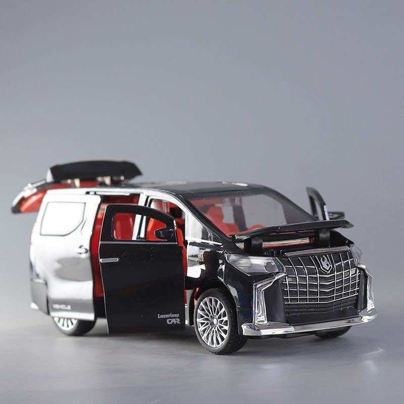 Xe mô hình Alphard có đèn ,âm thanh, mở 6 cửa, tỉ lệ 1:24