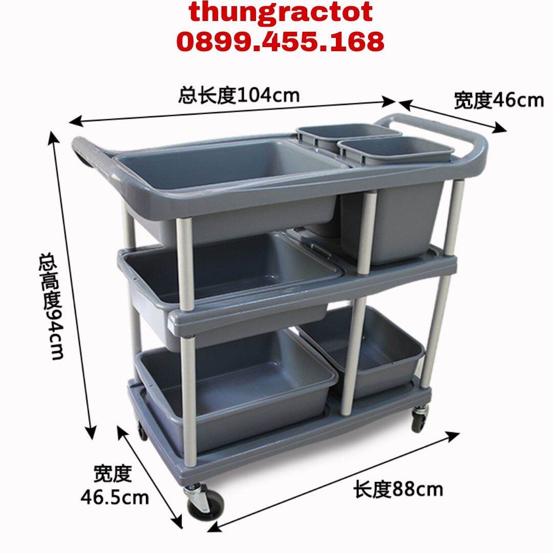 Xe đẩy thu gom chén dĩa nhà hàng khách sạn