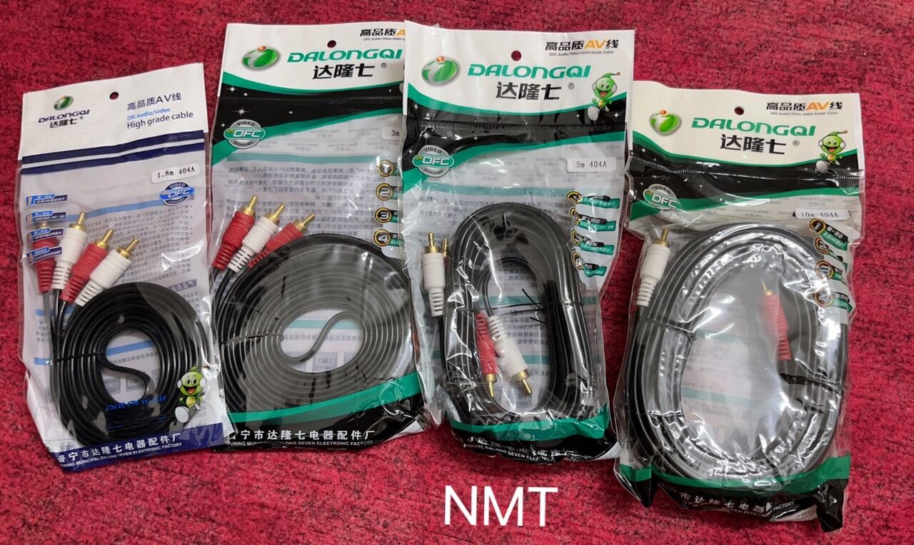 1.8m/3m/5m/10m/20m DÂY AV 2 RA 2 đen tốt