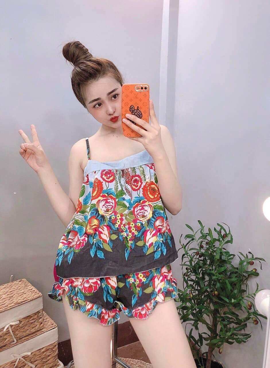 [HCM]Đồ bộ ngủ lụa ngắn mặc nhà cho nữ - 04