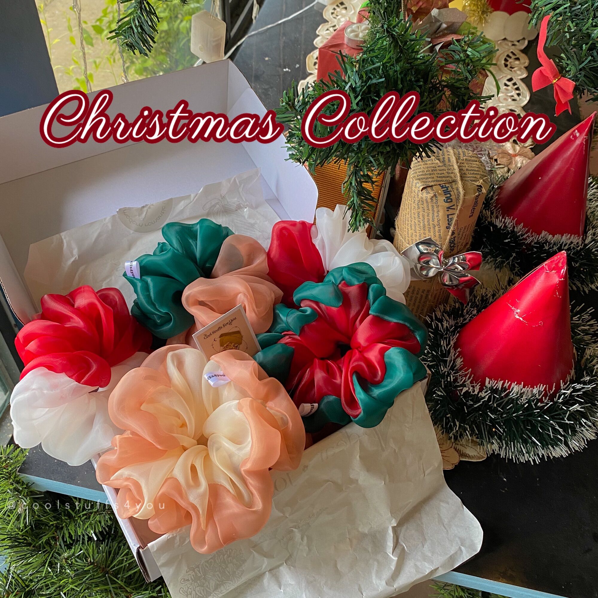 Buộc Tóc Scrunchies Bộ Sưu Tập Giáng Sinh🎄