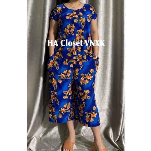 Đồ Bộ Thun Tằm Ý Ống Rộng Mặc Nhà(size:40-55ky)