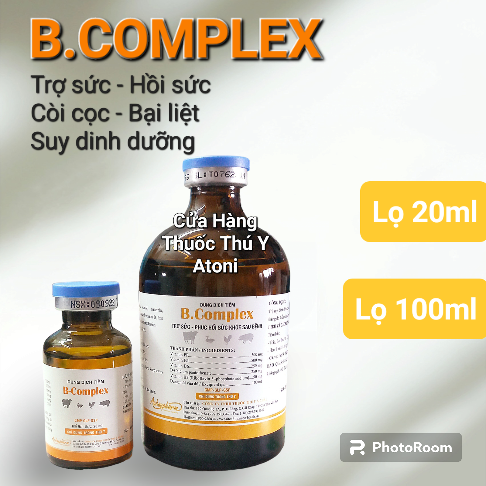 B.COMPLEX Bổ Sung Vitamin Trợ Sức Và Phục Hồi Sức Khỏe Cho Gà Chọi, Gia súc