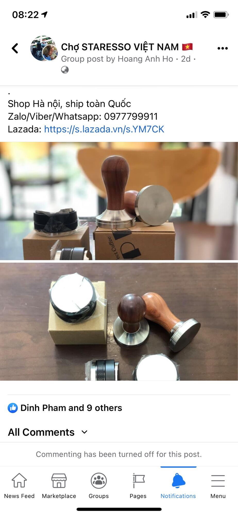 Tamper - Nén cà phê 53mm tay cầm gỗ