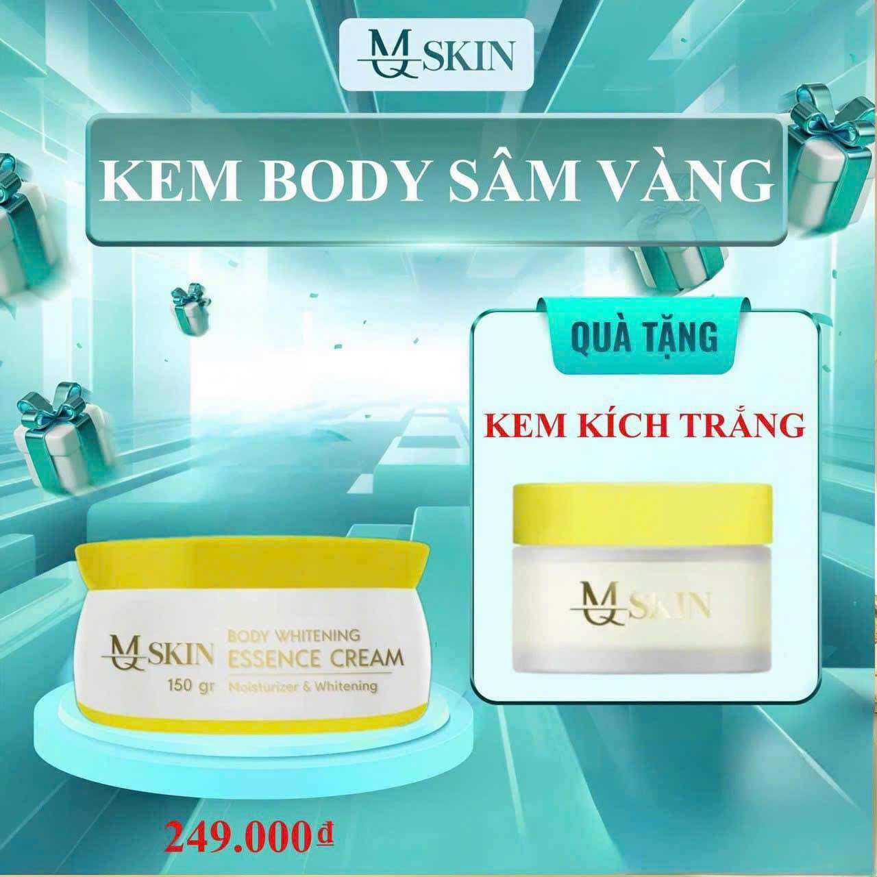 Kem body sâm vàng mqskin kèm + kích trắng)