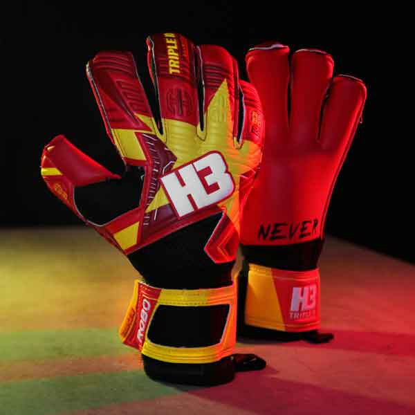 Găng tay thủ môn cao cấp H3 có xương trợ lực Đỏ Freeship