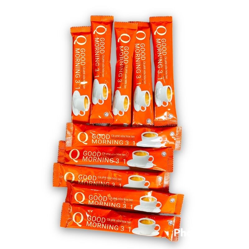 Tang qua combo 50 ống cà phê sữa hoà tan good morning trần quang