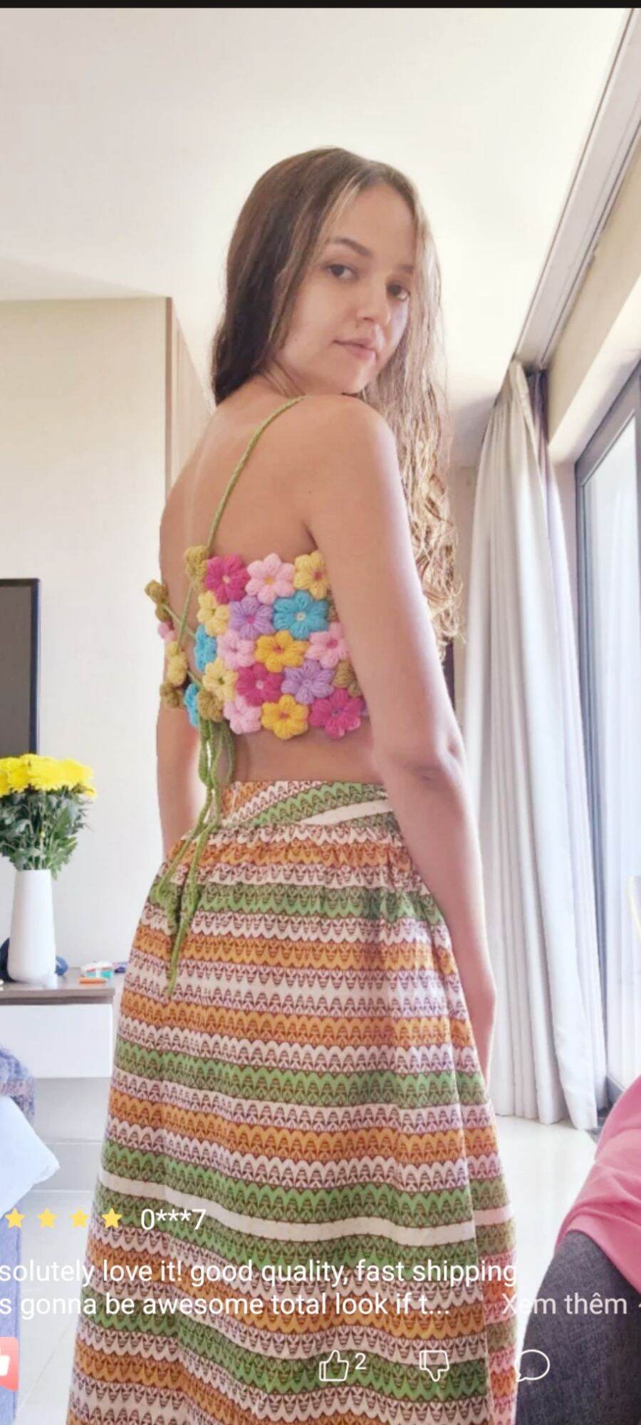 Áo hoa len móc handmade hot trend