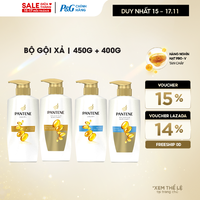 Combo Dầu Gội PANTENE Pro-Vitamin Phục Hồi Hư Tổn/ Dưỡng Mềm Mượt Chai 450ML + Dầu Xả PANTENE Pro-Vitamin Phục Hồi Hư Tổn/ Dưỡng Mềm Mượt Chai 400ML