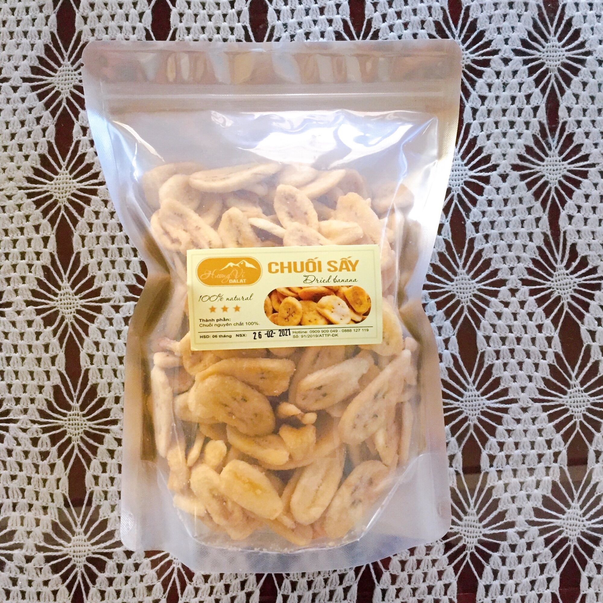 500G Chuối sấy giòn không đường