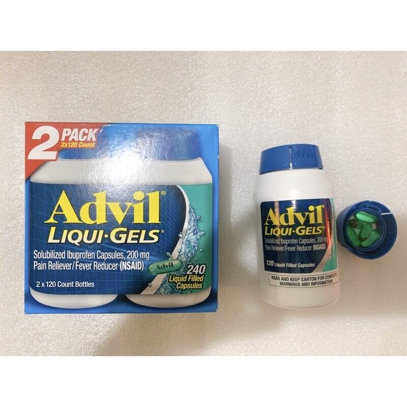 Advil liqui gels 240 viên Mỹ (cam kết chính hãng Mỹ)