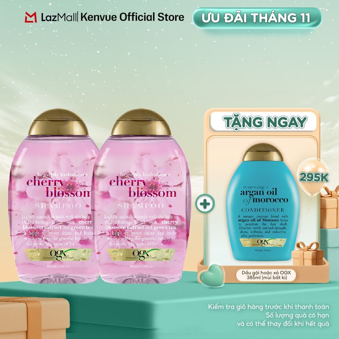 [B2G1] Combo 2 Dầu Gội OGX Renewing Argan Oil Morocco/ Straighten Keratin Therapy/ Thick Full Biotin