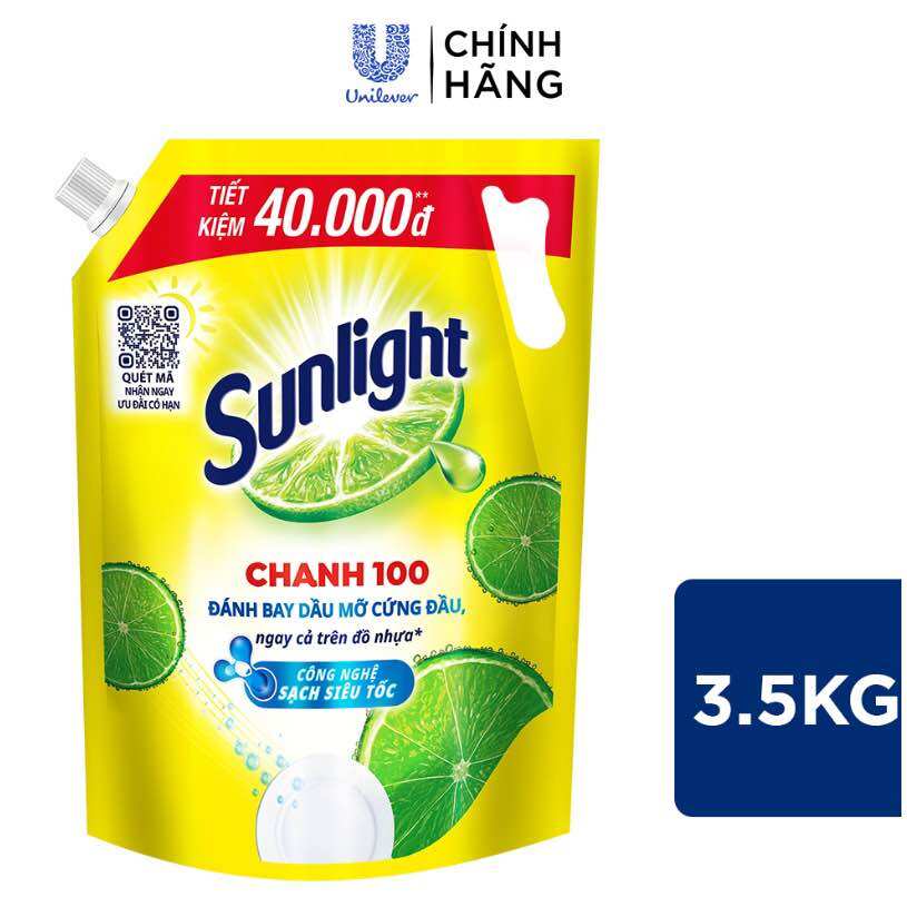 Nước Rửa Chén Bát Sunlight Thiên nhiên | Túi 3.5kg