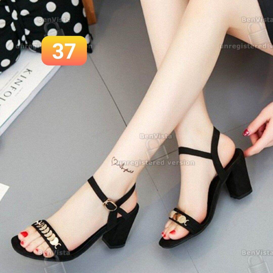 [HCM][Size 37 hàng xã 75k] Giày cao gót nữ  dép guốc cao gót