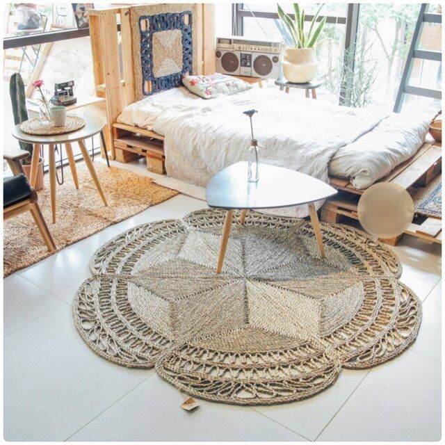 Thảm cói trải sàn hình hoa chanh đủ size 0.8-1.5m lh 0978945425