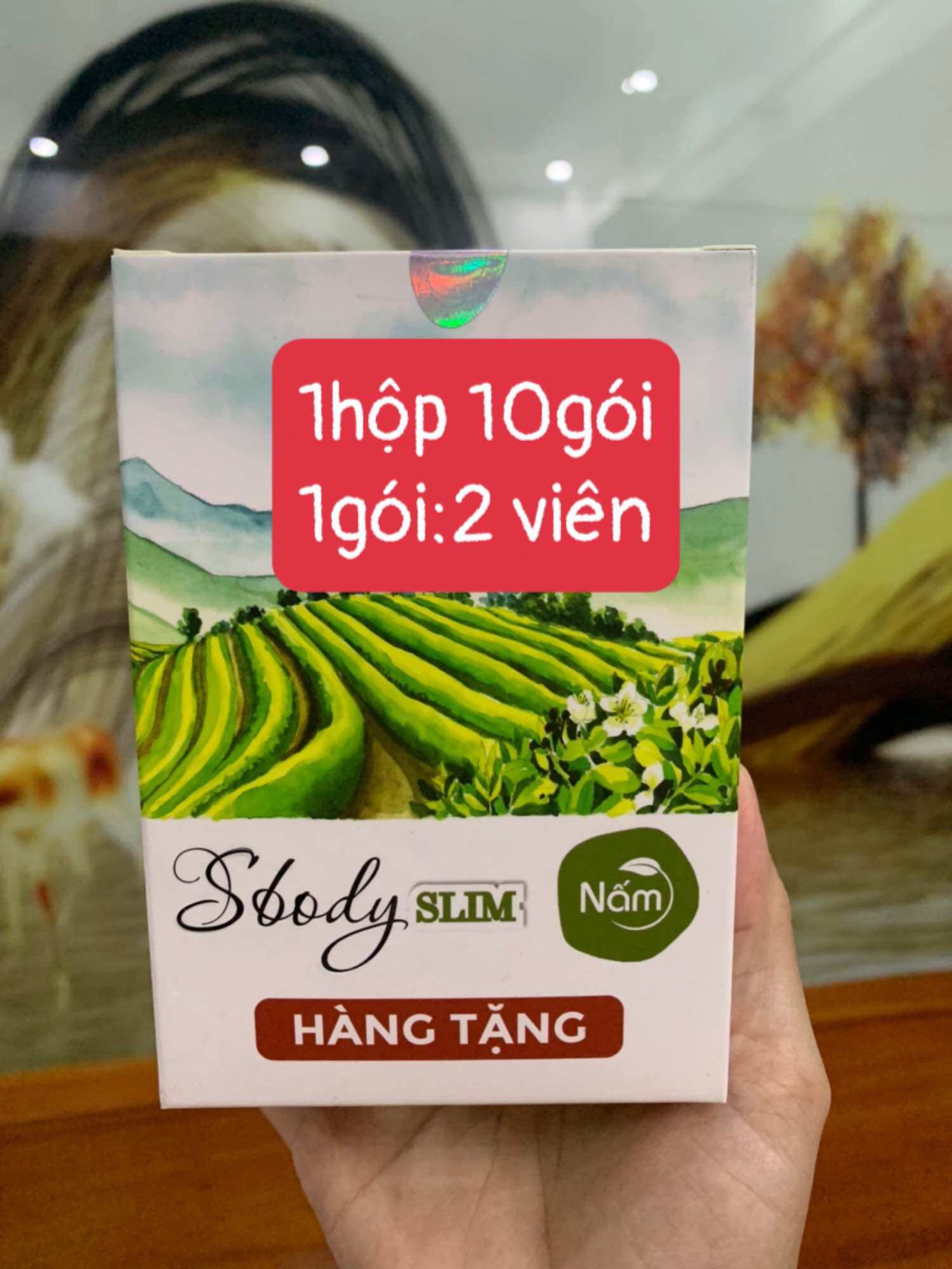 Nấm Giảm Cân Sbody slim hộp 10 gói(hàng tặng ko màng co) bao check chính hãng(tiếc kiệm hơn khi mua dùng)