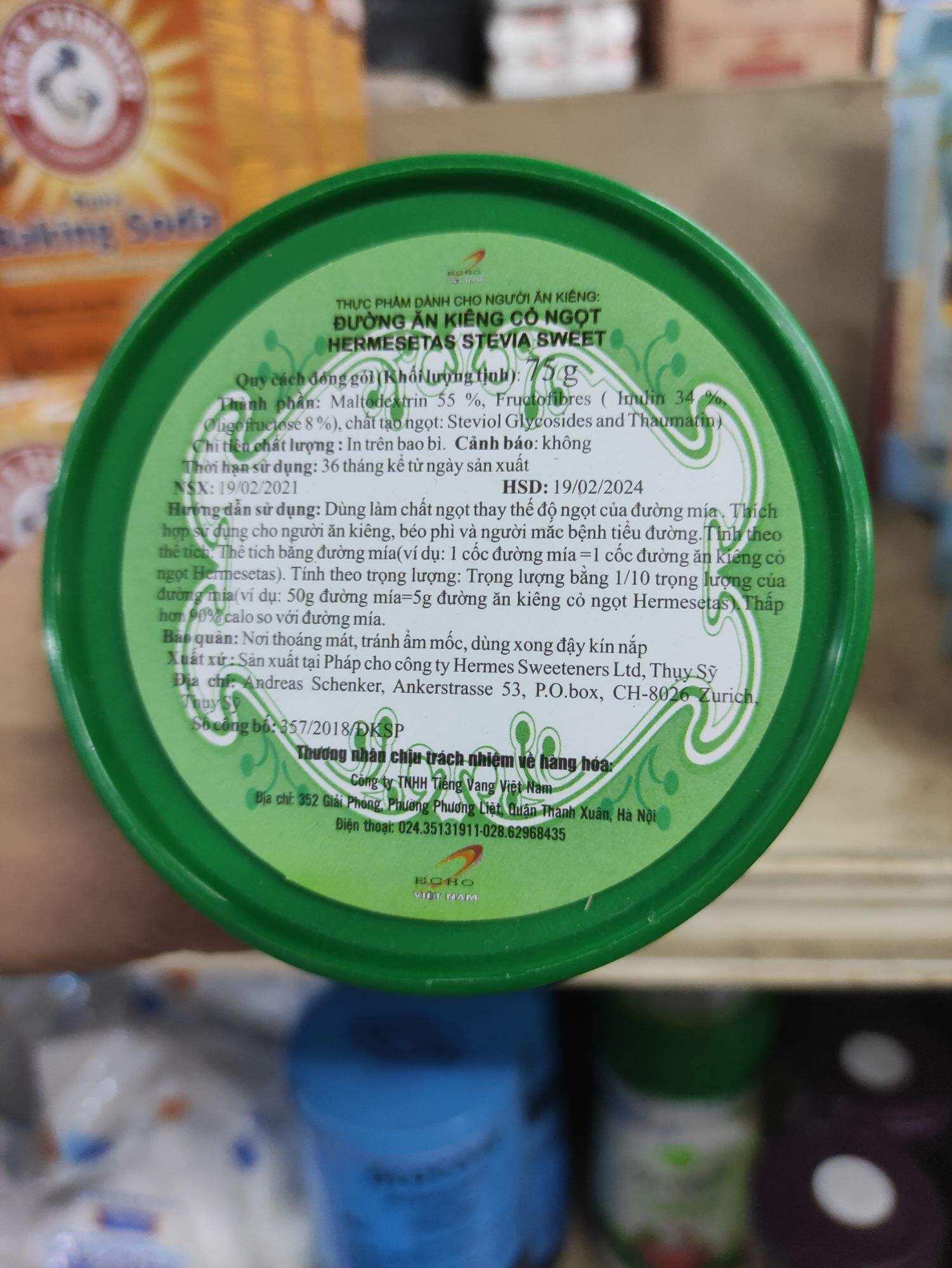 Đường Ăn Kiêng lọ 90 gram hiệu Hermestas