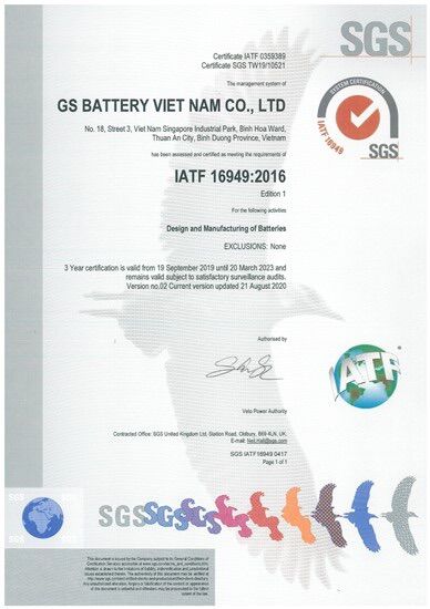 Ắc quy miễn bảo dưỡng GS 55D23L (12V- 60ah)