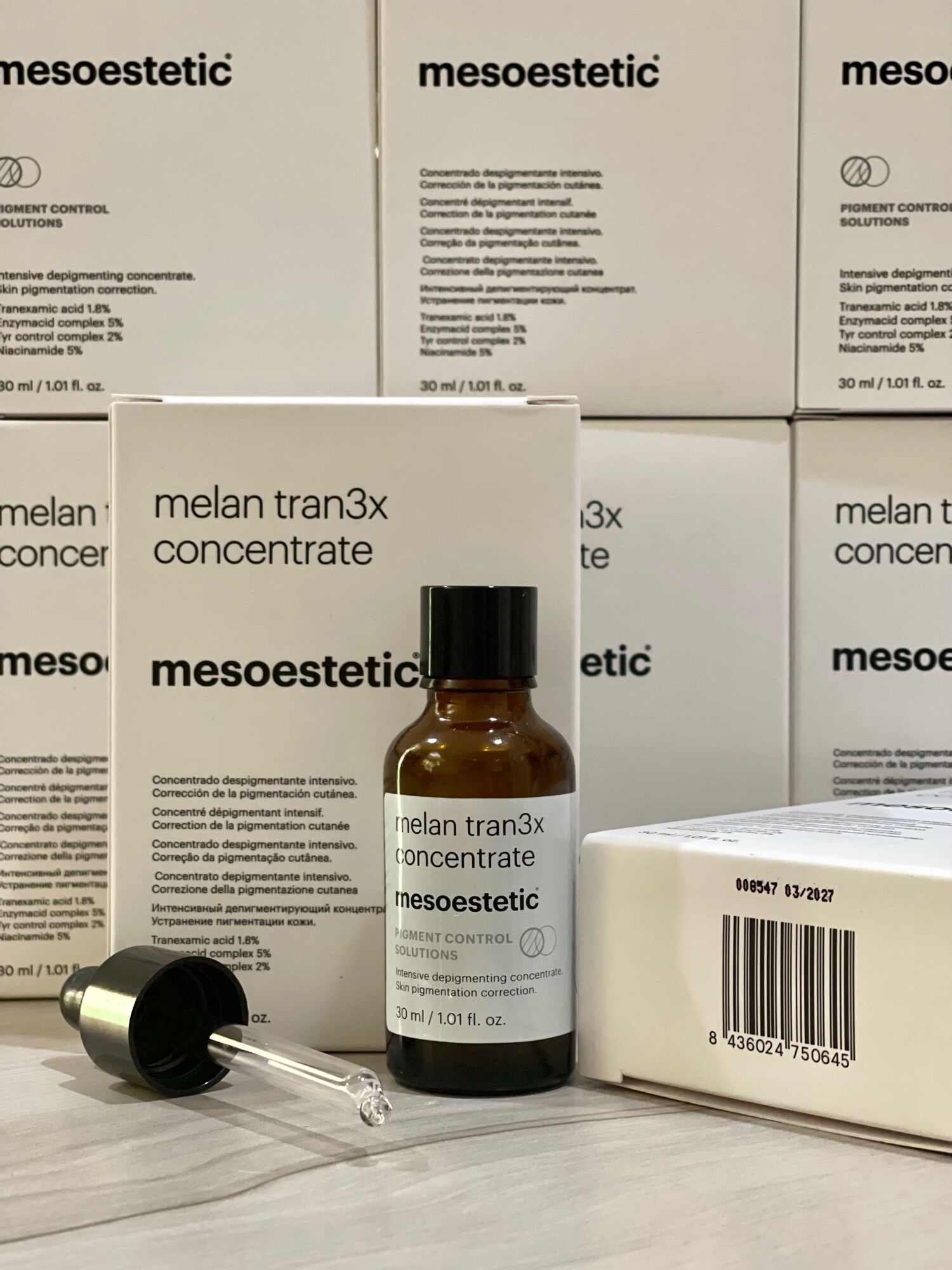 Serum giảm nám chuyên sâu Mesoestetic Melan Tran3x Concentrate 30ml BẢN MỚI NHẤT