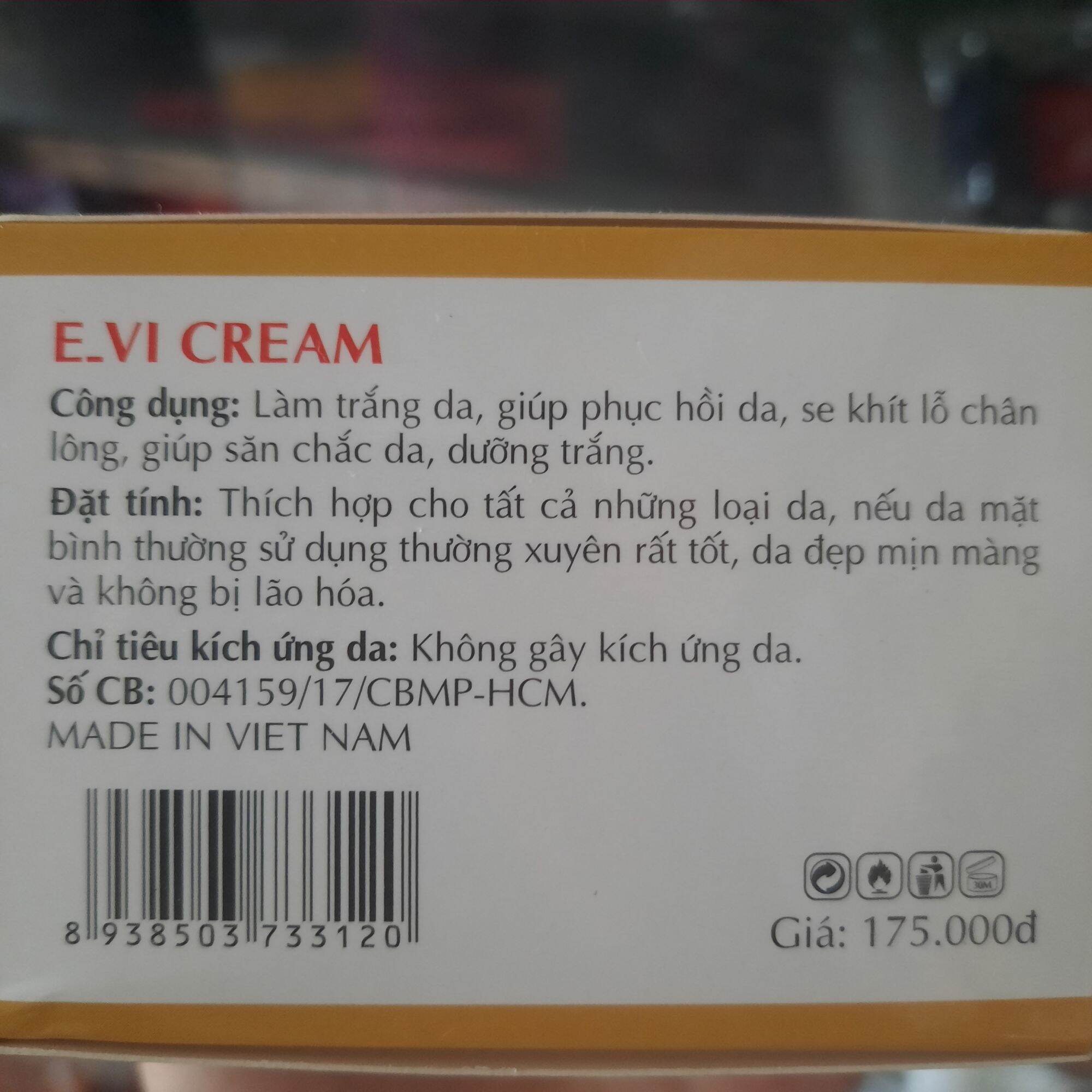 KEM EVI DƯỠNG TRẮNG NGỪA LÃO HÓA DA 20G
