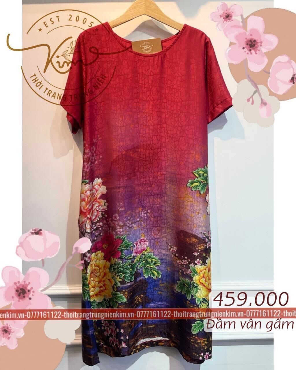Đầm lụa vân gấm