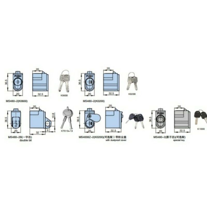 Khóa MS480-2A-1- Khoá tủ điện