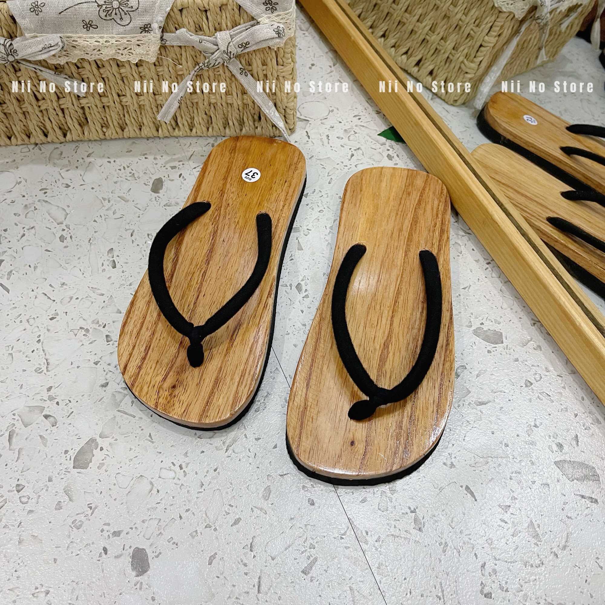 Guốc mộc, dép gỗ quai kẹp đế nhẹ dép nữ xỏ ngón