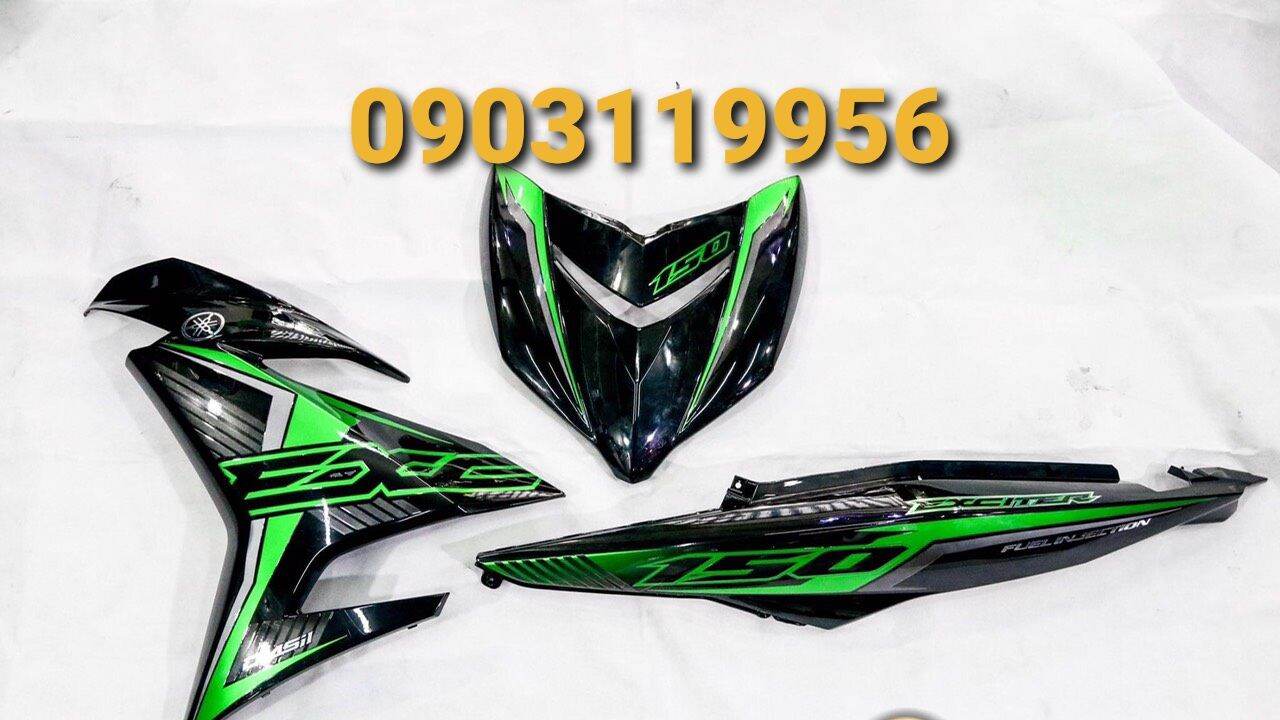 Tem rời exciter 150 đen phối xanh siêu đẹp